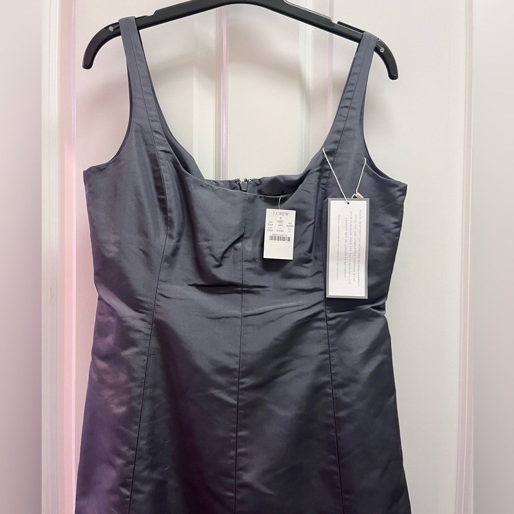 NWT J. Crew 100% silk grey dress